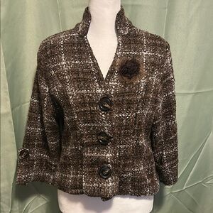 Brown Plaid Women's Jacket